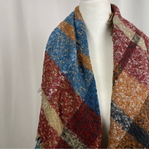 David & Young Plaid Earth Tone Boho Warm Fall Scarf Winter - Picture 6 of 6